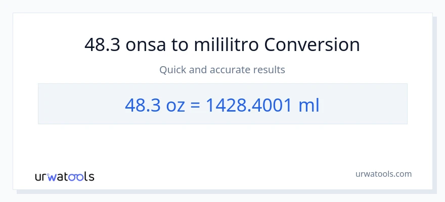 48.3 Mga onsa patungong mga mililitro na conversion