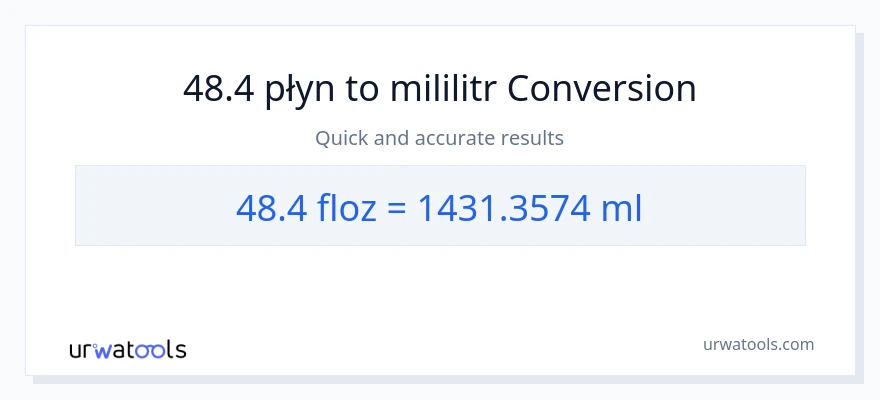 Konwersja 48.4 uncje płynu do mililitry