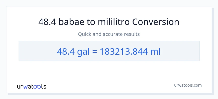 48.4 Mga galon patungong mga mililitro na conversion