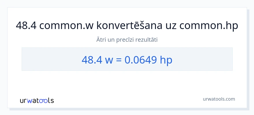 48.4 vati uz zirgspēki konversiju