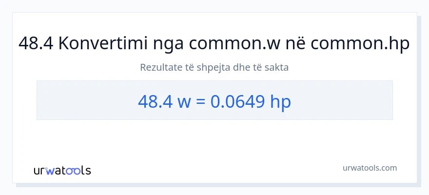 Konvertimi 48.4 vat në kuajfuqi