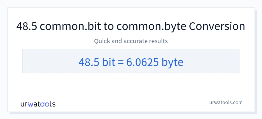 48.5 Bits 到 Bytes 轉換