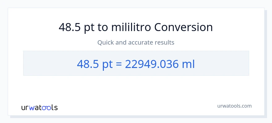 48.5 Pints patungong mga mililitro na conversion