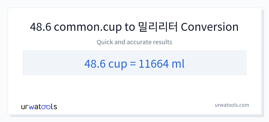48.6 컵에서 밀리리터으로의 변환