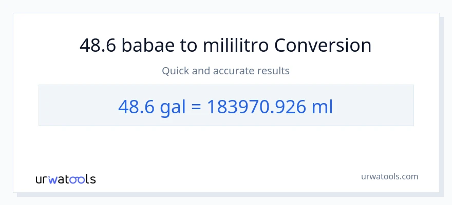 48.6 Mga galon patungong mga mililitro na conversion