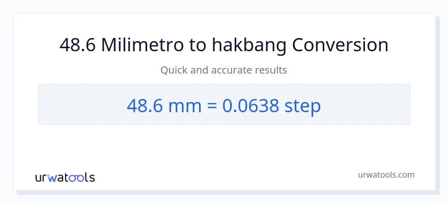 48.6 milimetro patungong mga hakbang na conversion