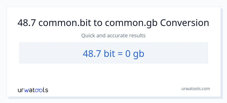 48.7 Bits patungong Gigabytes na conversion