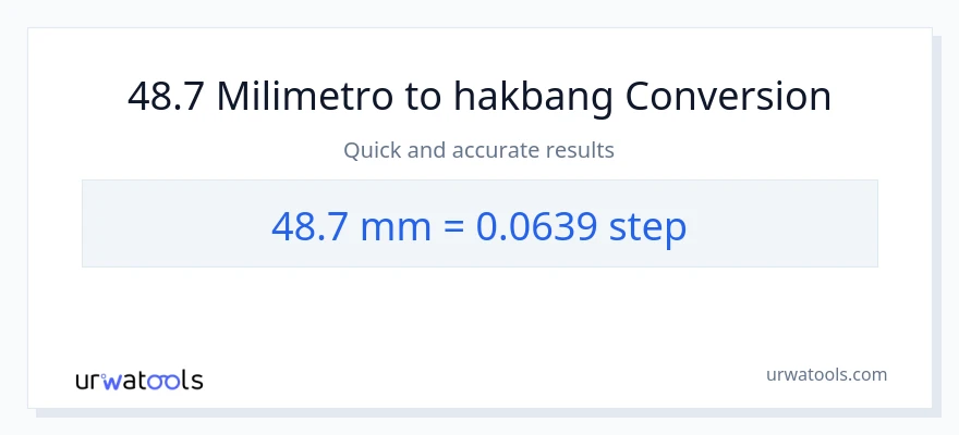48.7 milimetro patungong mga hakbang na conversion