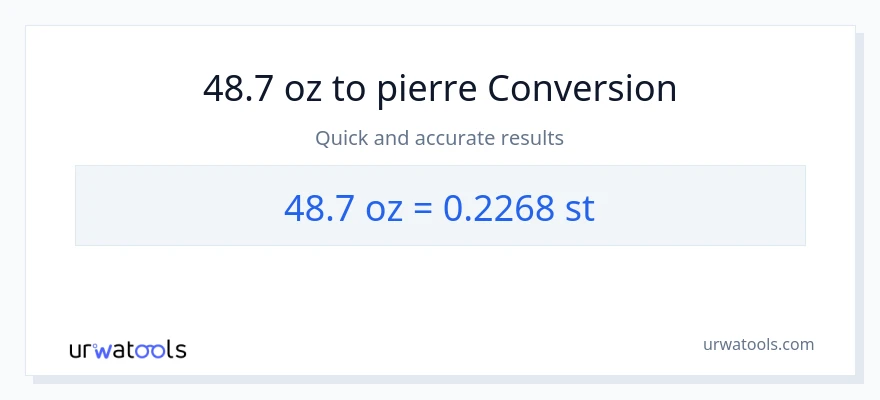 Conversion 48.7 onces vers Pierres