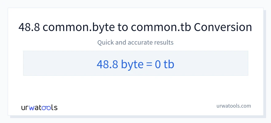 48.8 Bytes 到 Terabytes 轉換