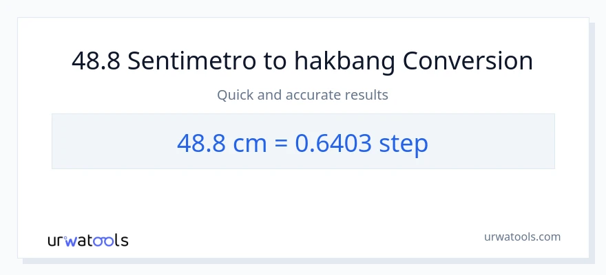 48.8 Mga Sentimetro patungong mga hakbang na conversion