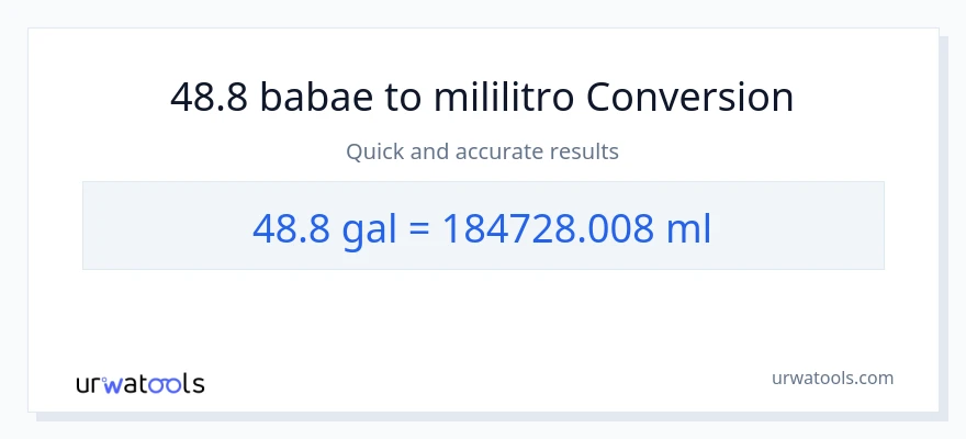 48.8 Mga galon patungong mga mililitro na conversion