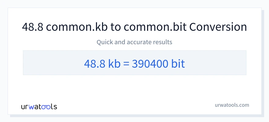 48.8 Kilobytes 到 Bits 轉換