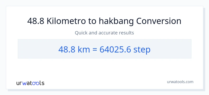 48.8 Kilometro patungong mga hakbang na conversion