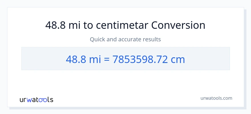 Konverzija od milje do Centimetri: 48.8