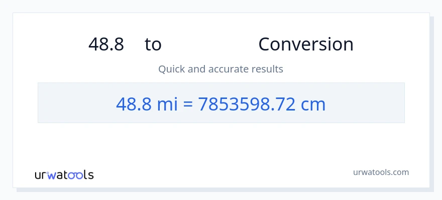 การแปลง 48.8 ไมล์ เป็น เซนติเมตร