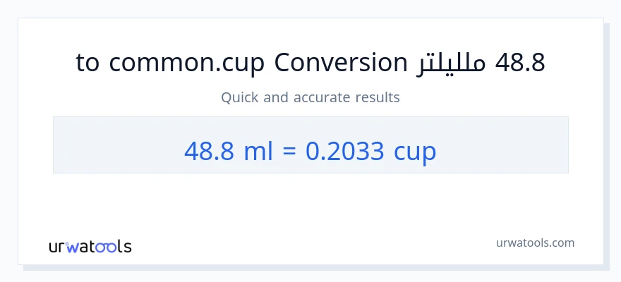 التحويل من 48.8 ملليلتر إلى أكواب