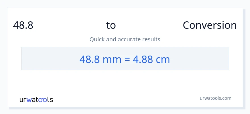 48.8 మిల్లీమీటర్లు నుండి సెంటీమీటర్లు కు మార్పిడి