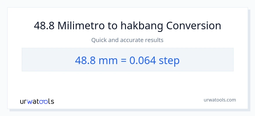 48.8 milimetro patungong mga hakbang na conversion