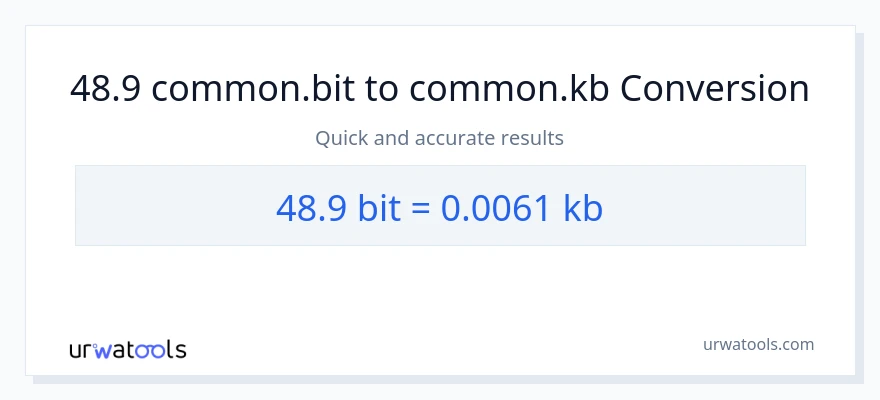 48.9 Bits patungong Kilobytes na conversion