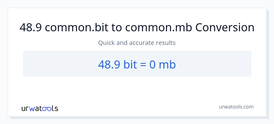 48.9 Bits patungong Megabytes na conversion
