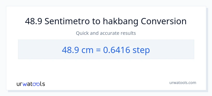 48.9 Mga Sentimetro patungong mga hakbang na conversion