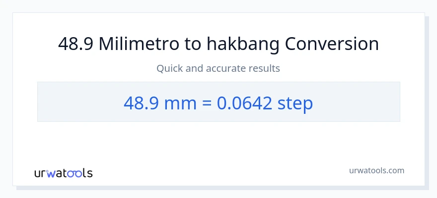 48.9 milimetro patungong mga hakbang na conversion
