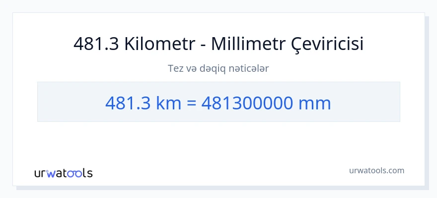 481.3 kilometr-dən millimetr-ə çevrilmə