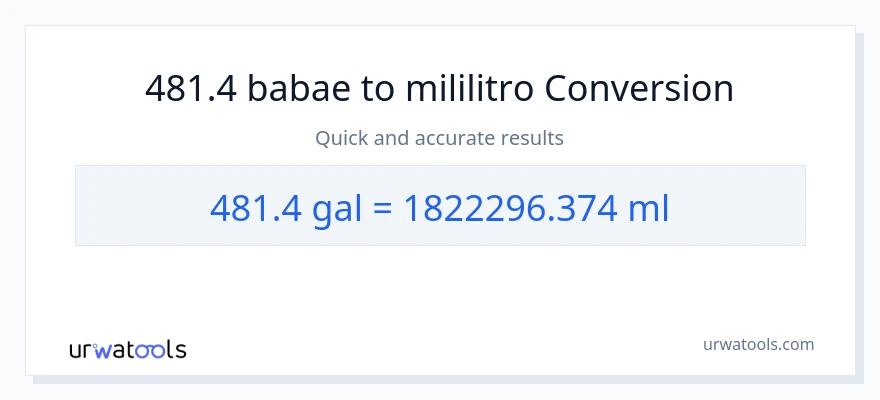 481.4 Mga galon patungong mga mililitro na conversion