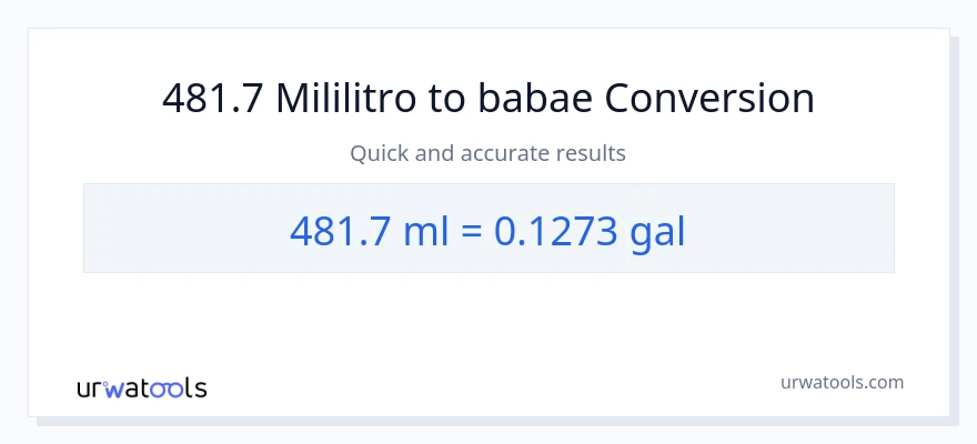 481.7 mga mililitro patungong Mga galon na conversion