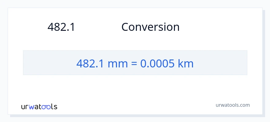 การแปลง 482.1 มิลลิเมตร เป็น กิโลเมตร
