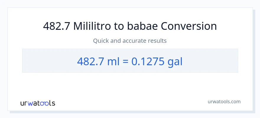 482.7 mga mililitro patungong Mga galon na conversion