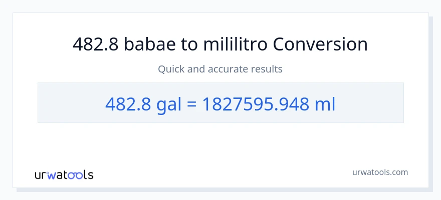 482.8 Mga galon patungong mga mililitro na conversion