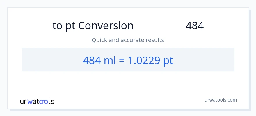 484 ملی لیٹر سے Pints کی تبدیلی