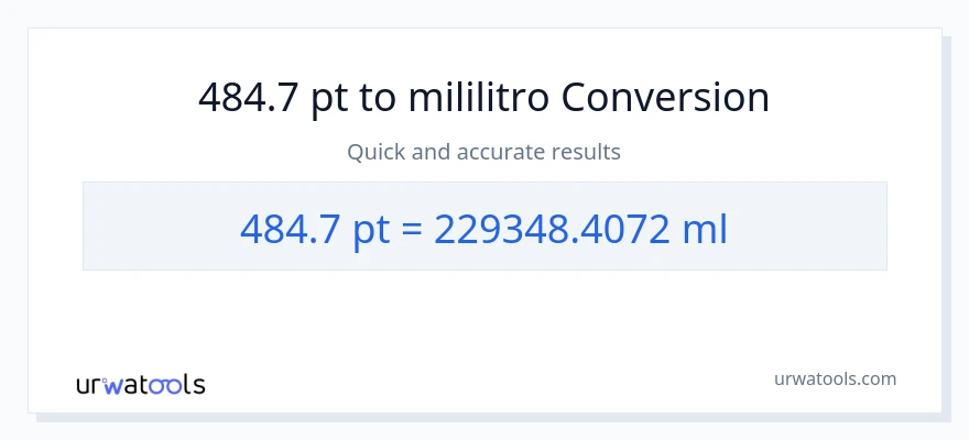 484.7 Pints patungong mga mililitro na conversion