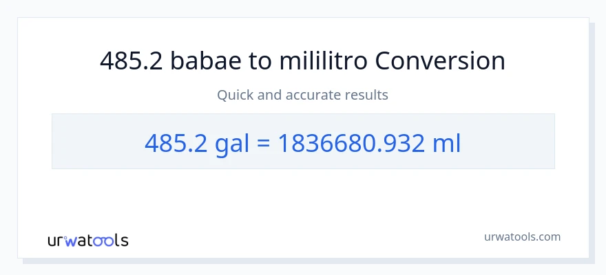 485.2 Mga galon patungong mga mililitro na conversion