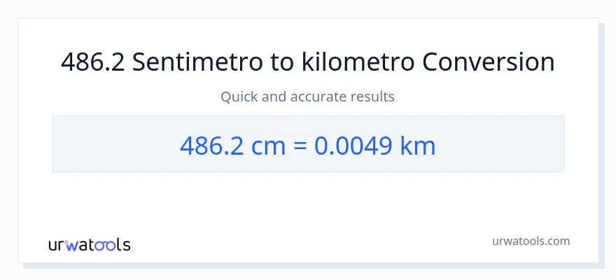486.2 Mga Sentimetro patungong Kilometro na conversion