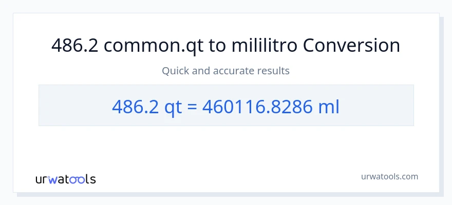 486.2 Quarts patungong mga mililitro na conversion