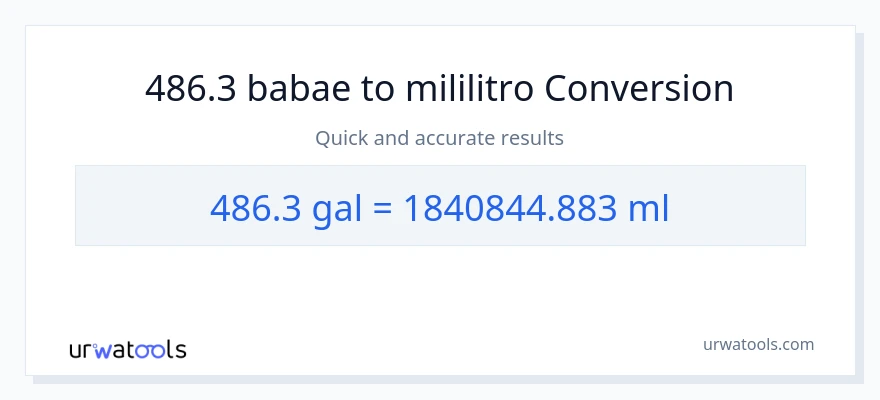 486.3 Mga galon patungong mga mililitro na conversion