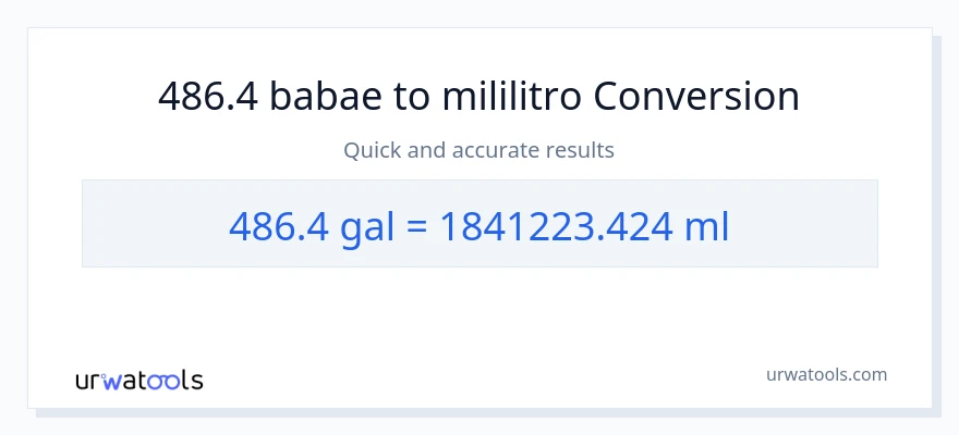 486.4 Mga galon patungong mga mililitro na conversion