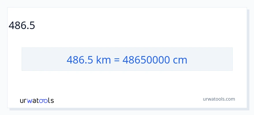486.5 կիլոմետրեր-ից Սանտիմետրեր փոխակերպում
