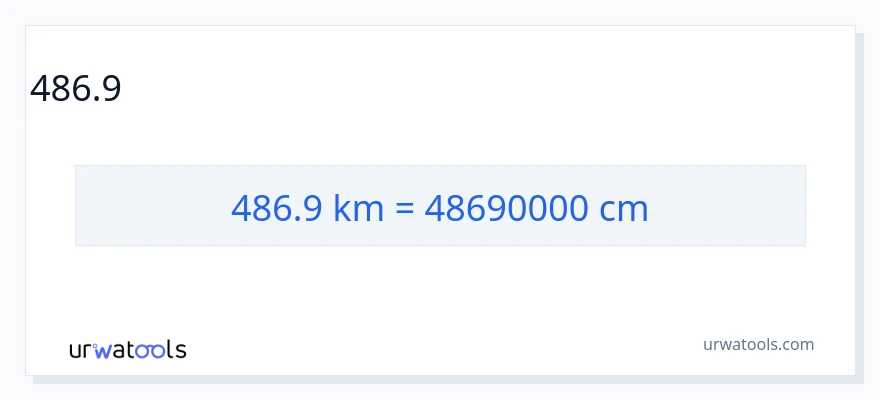 486.9 կիլոմետրեր-ից Սանտիմետրեր փոխակերպում