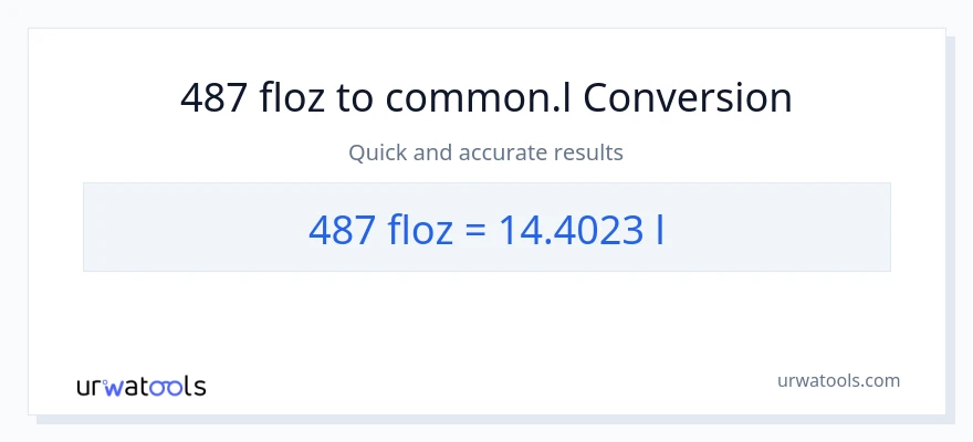 487 mga onsa ng likido patungong Liters na conversion