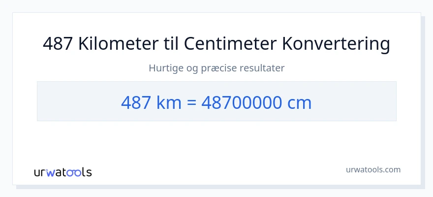 487 kilometer til Centimeter konvertering