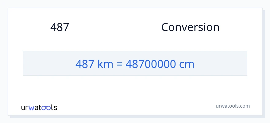 การแปลง 487 กิโลเมตร เป็น เซนติเมตร