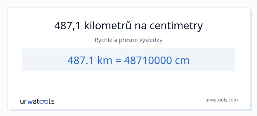 Konverze z kilometry na Centimetry: 487.1