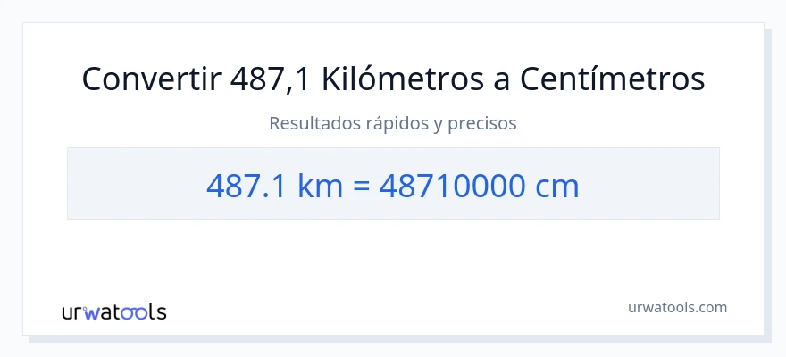 Conversión de 487.1 kilómetros a Centímetros