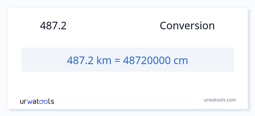 การแปลง 487.2 กิโลเมตร เป็น เซนติเมตร