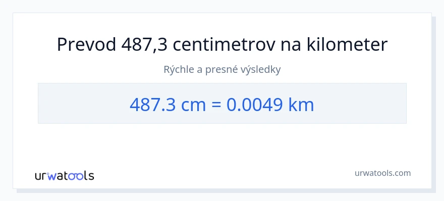 Konverzia z Centimetre na kilometre: 487.3