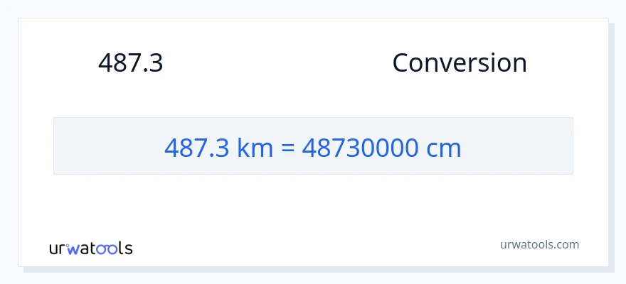 การแปลง 487.3 กิโลเมตร เป็น เซนติเมตร